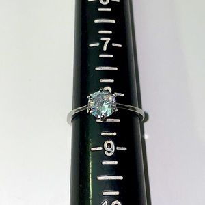 1.5ct moissanite, 6 prong silver tone engagement ring. SZ 5,7,8 available